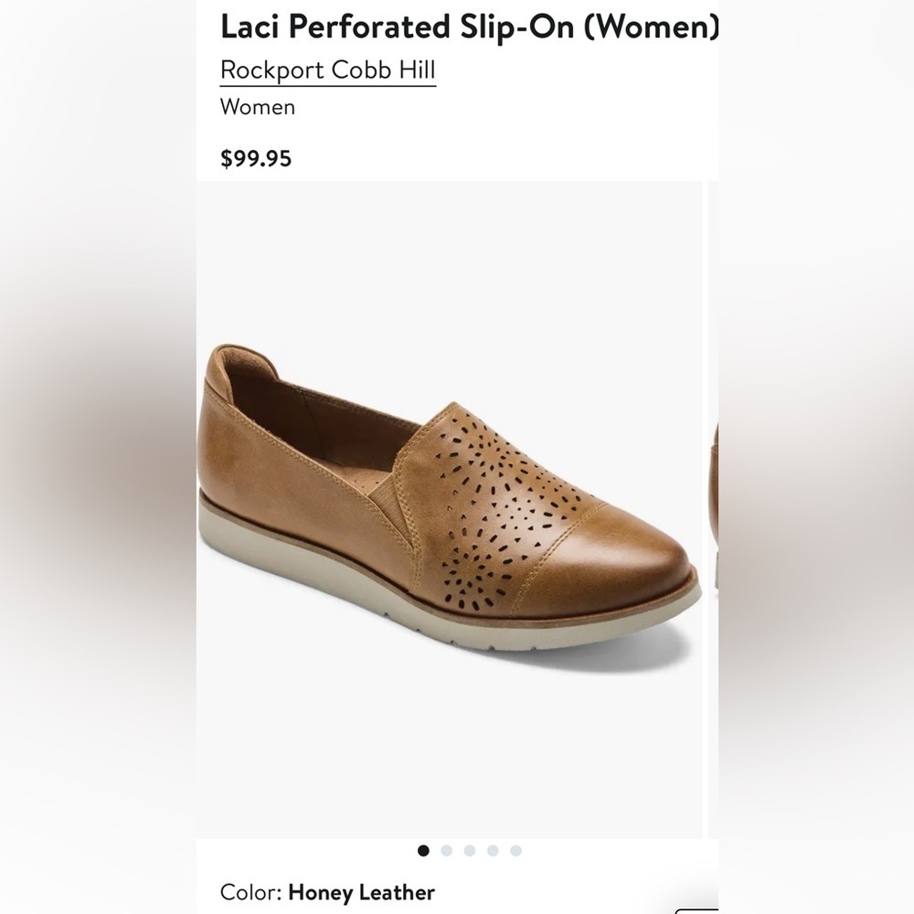 Cobb Hill Women's Rockport Laci Gore Slip On Loafer Honey Leather 9.5